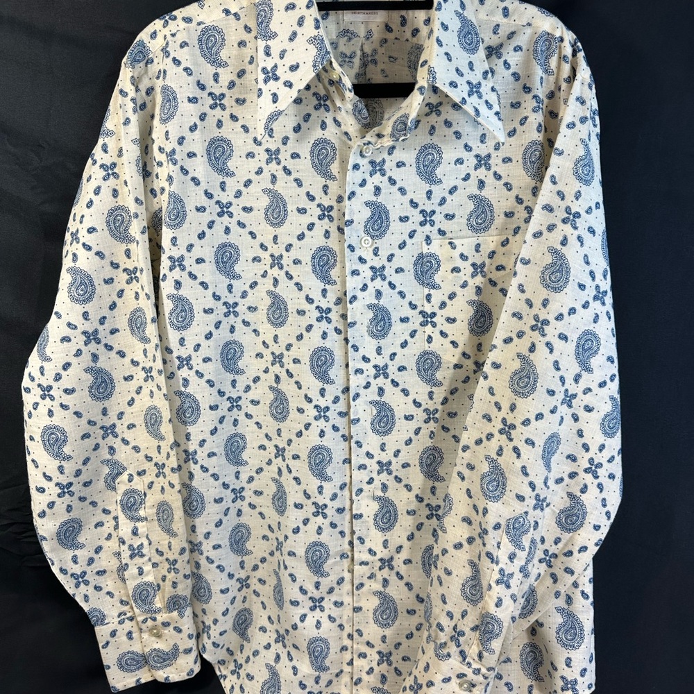 Vintage Paisley Button-Up with Penny Collar